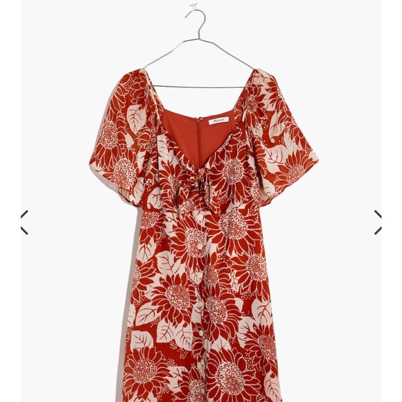 Madewell Silk Tie-front Mini Dress in Sunflower Season - Picture 7 of 8